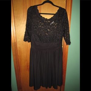 Black lace top dress